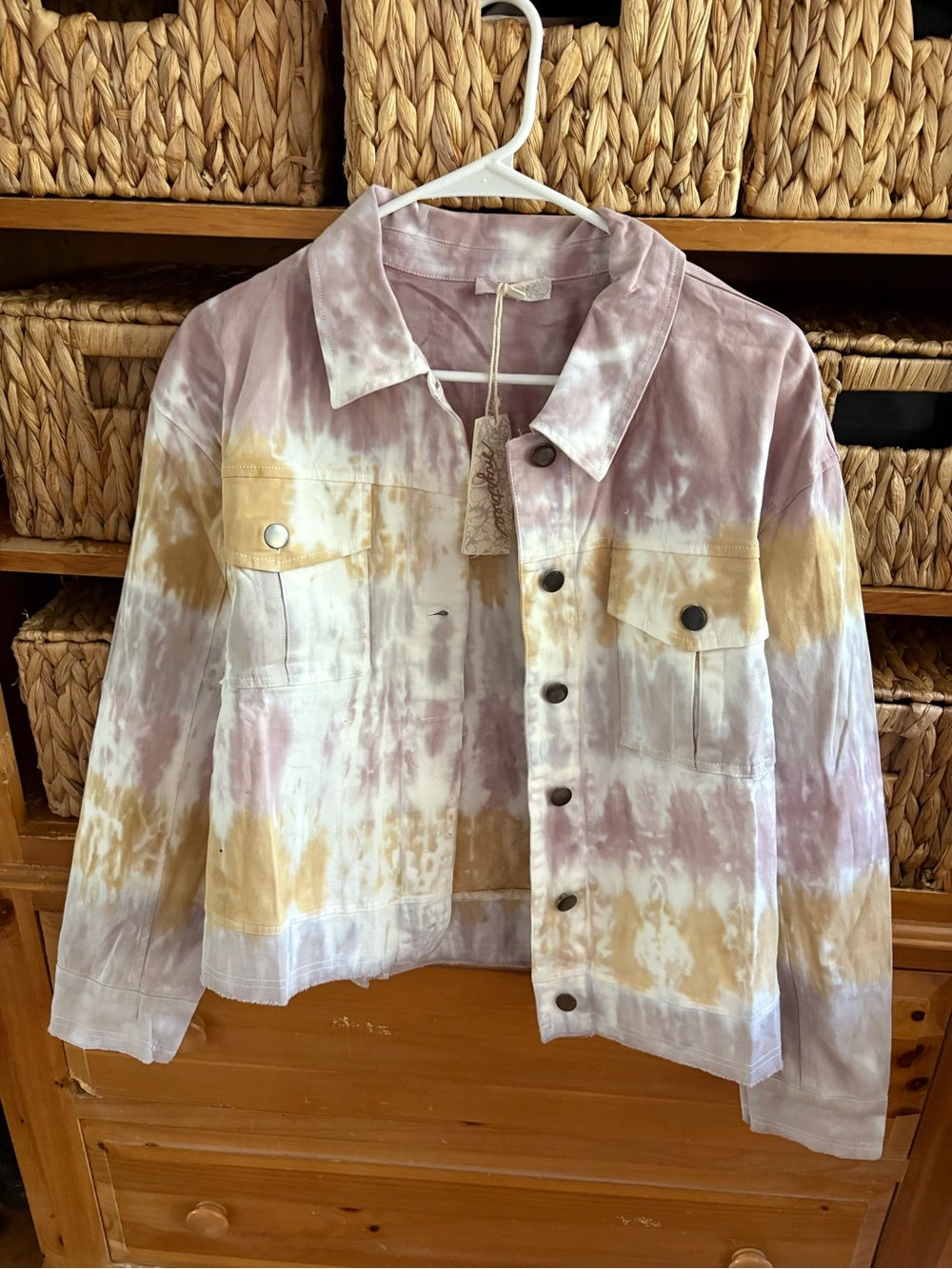 Mystree Lavender & Mustard Tie-Dye Cotton Jacket
